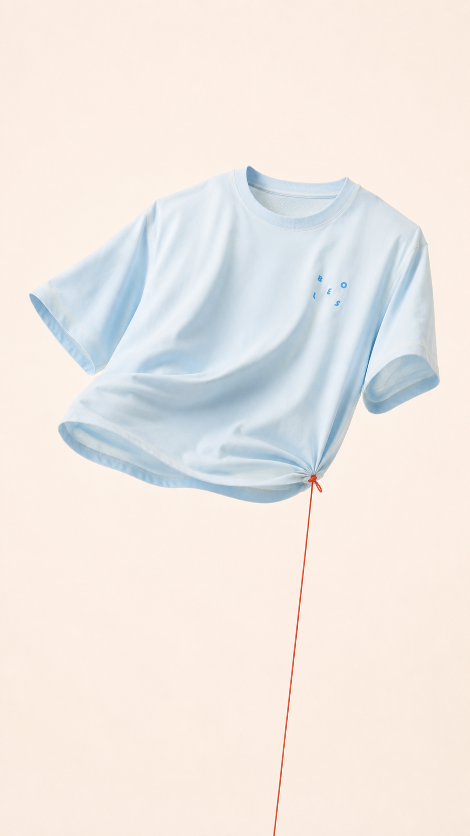 Floating Boneless light blue T-shirt campaign visual