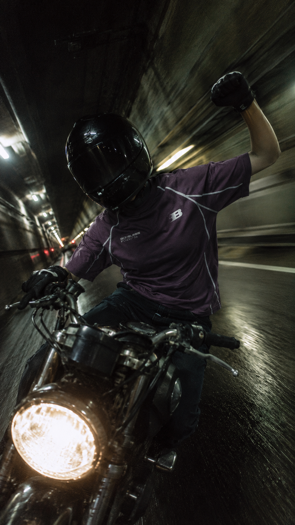 Boneless fashion campaign motorcycle portrait