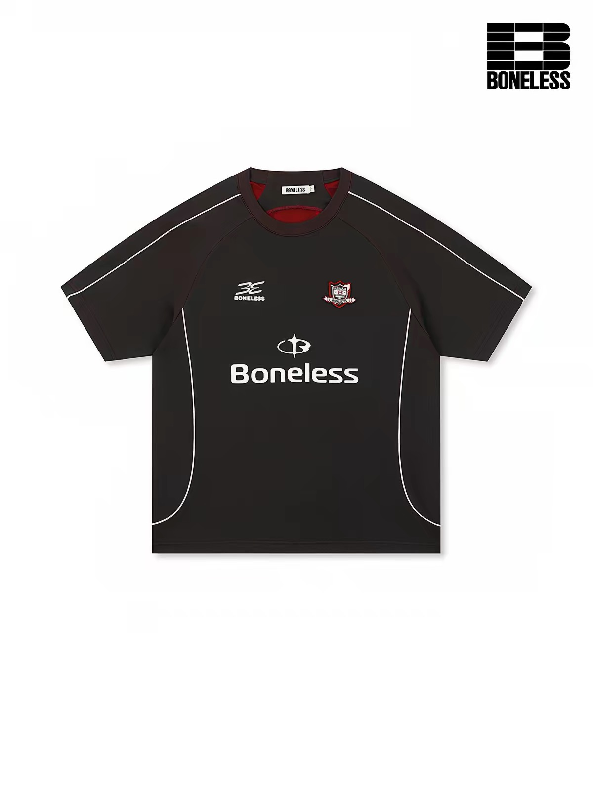 Boneless black technical shirt product design