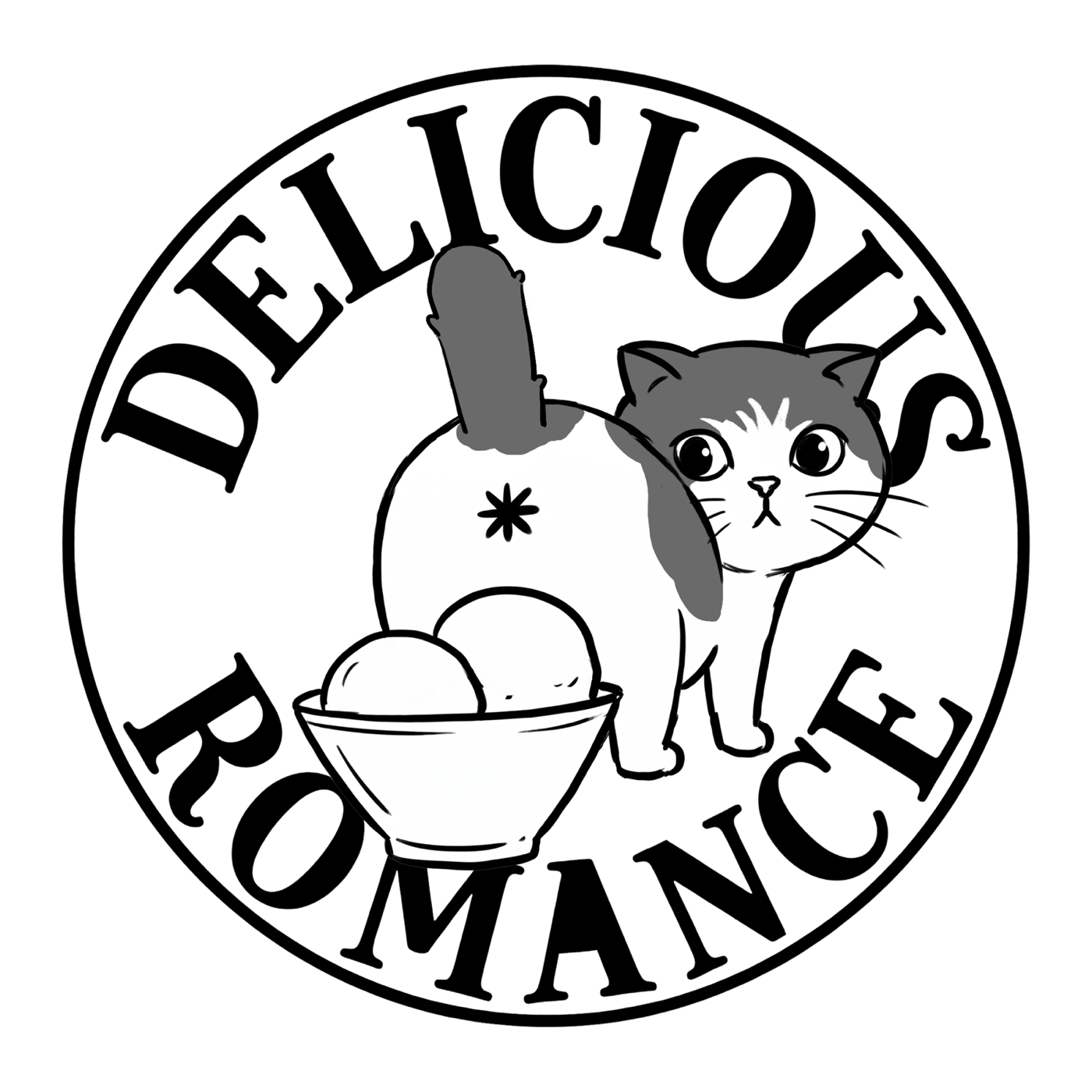 Delicious Romance ice cream bowl sticker design