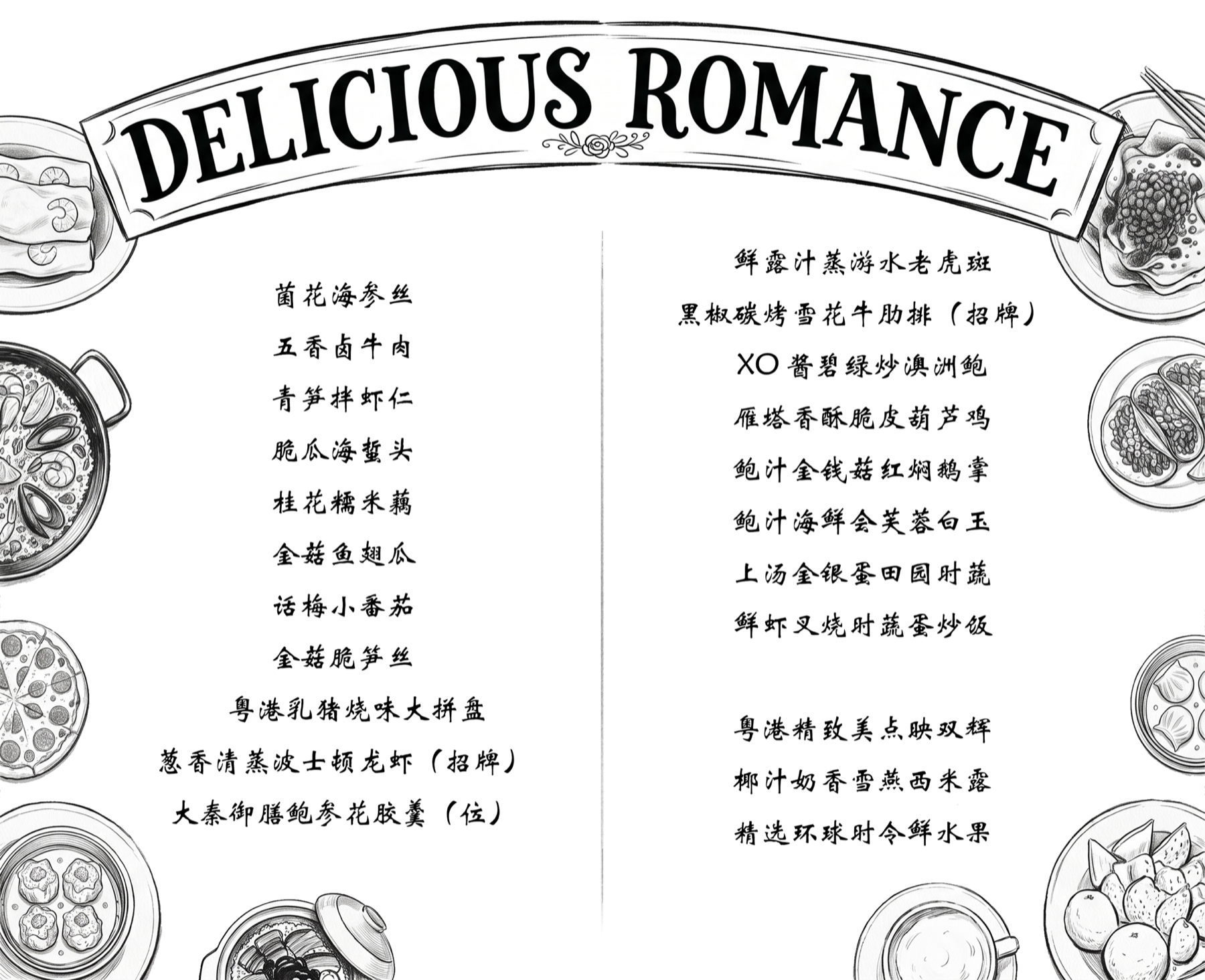 Wedding menu back design